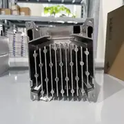 Omron 3G3MX2-A4007-V2 — top label close-up showing the part number, the 0.75 kW heavy-duty rating, the 3-phase 380-480 V rating, and the V2 marking on the housing