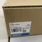 Omron CJ1W-PD025 CJ-series power supply — bottom showing DC input terminals with polarity markings