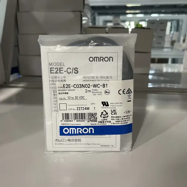 Omron E2E-C03N02-WC-B1 2M Inductive Proximity Sensor M3 2mm 2m Cable — front view