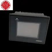 Omron NB3Q-TW01B HMI - side view showing the 52.8 mm slim depth and the 4 mounting brackets that secure the HMI to the panel cutout via the included gasket