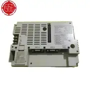 Omron NS5-SQ10B-V2 — top label close-up showing the part number, the 5.7-inch TFT marking, the 320 x 240 resolution, and the 24 VDC supply rating on the nameplate