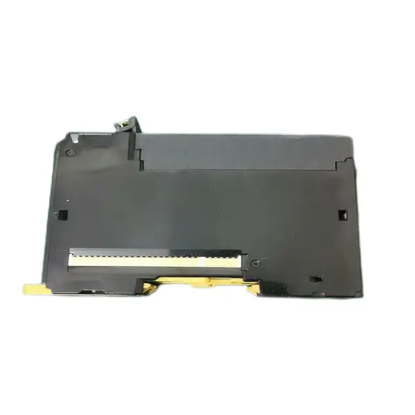 Omron NX-AD3603 analog input module — rear view showing the gold-finger NX bus connector edge card for sliding onto the NX rack